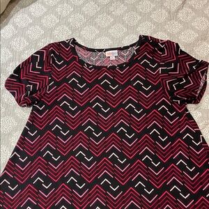 LuLaRoe Black and Pink Chevron Dress
